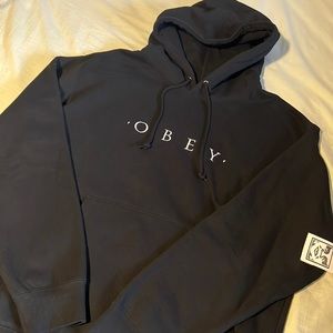 Obey black hoodie with pocket